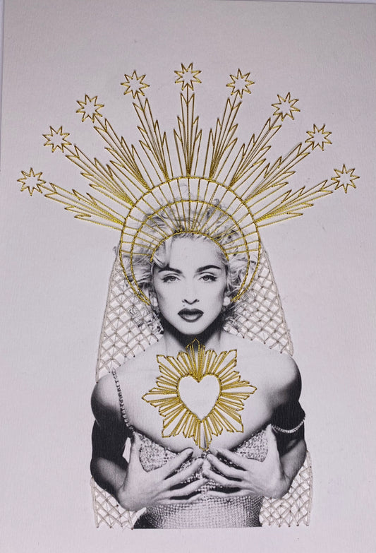 Madonna, Broderie sur papier